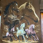 Vintage Brown Horse Graphic Tie Dye T Photo 1