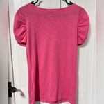 Lilly Pulitzer Pink Lana Slub Top Womens Medium Pima Cotton Shirt Ruched Sleeve Photo 1