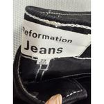Reformation NEW-NWT  Cynthia High Rise Straight Long Jeans Glossy Black Size 23 Photo 5