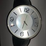 Mother of Pearl Look Classic Black Cuff Watch New Battery Wristwatch Photo 1