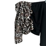 Ashley Stewart Plus Sz 18 20 Leopard Print Off the Shoulder Top Ruched Two Tone Photo 1