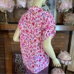 Torrid PINK AND PURPLE FLORAL PRINT BUTTON DOWN AND TIE WAIST TOP (2X) Photo 5