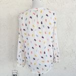Nautica White Blouse with Colorful Leaf Design Photo 1