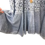 Saylor  Eyelet‎ Button Down Midi Dress Light Blue XS Photo 4