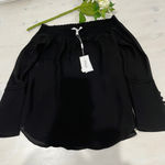 Sexy night out top Black Silk Off‎ Shoulder Bell Sleeve Blouse Sz 4 Photo 0