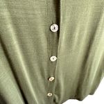 Coin 1804 Green Collared Short Roll Tab Sleeve Knit Button Up Blouse Size L Size L Photo 2