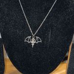 Cute silver bat necklace! Nice for her! Silver Photo 0
