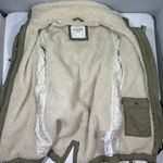 Abercrombie & Fitch Sherpa Lined Anorak Jacket Coat Womens Small Tan Photo 3