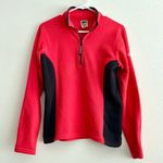 The North Face Women Quarter Zip Red Black Fleece Pullover Sweater Size Medium Photo 0