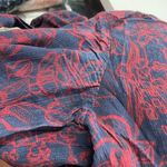 Jason Wu Dress Womens 6 Blue Red Floral Chiffon Shirt Collared Midi Tie Neck Photo 10