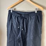 Tommy Bahama 100% Linen Pants Black Size Medium Drawstring Waist Wide Legs Photo 3