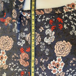 Loft  Dark Navy Floral Lightweight Shirt Blouse Small Photo 9