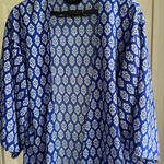 Swim Open Tunic Cover Up Kimono Myth Boho Chic Blue Paisley Long, Size M Size M Photo 1
