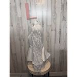 Womens Tops Floral Applique Ruffle Hem Frill Trim Top White Size L Photo 1