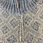 Fair Isle Sweater Baby Blue & Ivory 1/4 Zip Pullover Cotton Country Aprés Large Photo 12