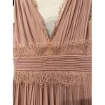 ASOS  Pleated Pink Dusty Rose‎ V Neck Sleeveless Double Slit Maxi Dress Size 0 Photo 2