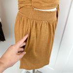 Free People  Fauna Jersey Knit Wrap Romper Short Sleeve Mustard Size XS NWT Photo 6