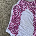 Lucky Brand  White Tank Purple Pink Embroidery Size Extra Small Photo 1
