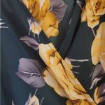 Gibson Latimer  Floral High Low Faux Wrap Lined MIDI Dress Green Size Small Photo 4