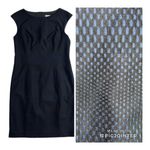 Trina Turk Brocade Cap Sleeve Sheath Dress Size 12 Black/Navy Retro Professional Photo 1