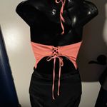 Cupshe Women's Halter Twist Front Swimsuit - Orange and Black Photo 6