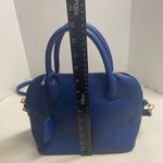 Bebe Fabiola Women’s Stamped Faux Lizard Satchel Dome Construction Blue 9.5X5X10 Photo 6
