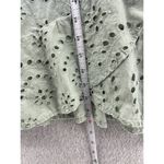 Japna  Women's Dress Mint Green Eyelet Sleeveless Size Large Surplice Ruffle Hem Photo 6