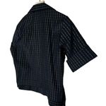 Mode O ' Day Vintage 60s 70s Black & Gold Textured Short Sleeve Boxy Crop Top Photo 4