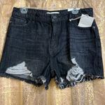 KanCan Wayne black raw hem high rise distressed shorts 11/29 NWT Black Photo 5