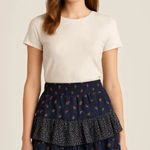 American Eagle  Dark Blue Floral Mini Skirt Photo 0