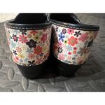 Sanita Koi Danish Clogs Leather Shoes Size 40 US 9.5 Floral Slip‎ On Mules Photo 7