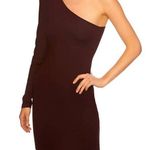 Revolve NWT Susana Monaco Pleated One-Shoulder Mini Dress Cabernet size medium Photo 0