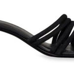 frame denim FRAME Sandals Size 6.5US 37EUR Black Leather Strappy Slip On Square Toe Heels Photo 0