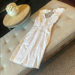 Black Halo 
White Sheer Lace Back Dress Size 4 Photo 1