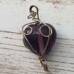 Vintage Pendant Purple With Wire Wrap Photo 2