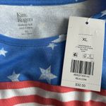 kim rogers XL STARS & STRIPES PATRIOTIC SUMMER 3/4 SLEEVES TOP NWT Photo 5