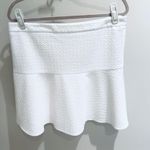 Loft  White Textured Skirt Flared Mini Above Knee Size‎ L Photo 0