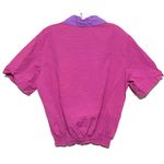 Vintage Grandma Polo Shirt Pullover Womens L Colorblock Pink Purple Grannycore Size L Photo 1