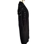 INC X-Small Long Cardigan Sweater Open Front Stretch Long Balloon Sleeves Black Photo 2