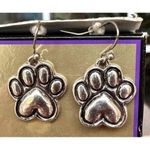 Paw Print Necklace Earrings Set Pendant 17 inch Handmade New Dog Bone An… Gold Photo 2