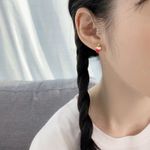 Cute Strawberry‎ Stud Earrings Small Size Enamel Red White Gold Tone Jewelry new Photo 3
