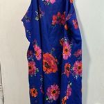 Silky Halter neck dress. Blue floral Size M Photo 0