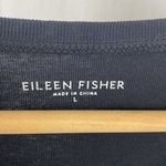 Eileen Fisher Black V Neck Thin Ribbed Long Sleeve Tee T Shirt Top L Photo 2