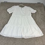 Speechless ‎ White Dress XL Tiered Babydoll Gingham Puff Sleeve Polyester Photo 1