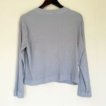 ENZA COSTA Light Blue Rib Henley Button Long Sleeve Small Photo 1