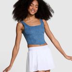 PINK - Victoria's Secret NWOT PINK Victoria’s Secret Denim Blue Corset Bralette Crop Top Size Small Photo 0