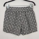  Black and White Diamond Print Shorts Size 2 j crew Linen Shorts Photo 3