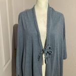 Neiman Marcus  Light Blue 100% Cotton Knit Tie Front Kimono OS Photo 1