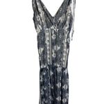 #306 LULUS Mystical Moment Gray Print Maxi Dress Black Size L Photo 4