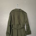 Banana Republic  Green Trench Coat Size Large Petite Photo 8